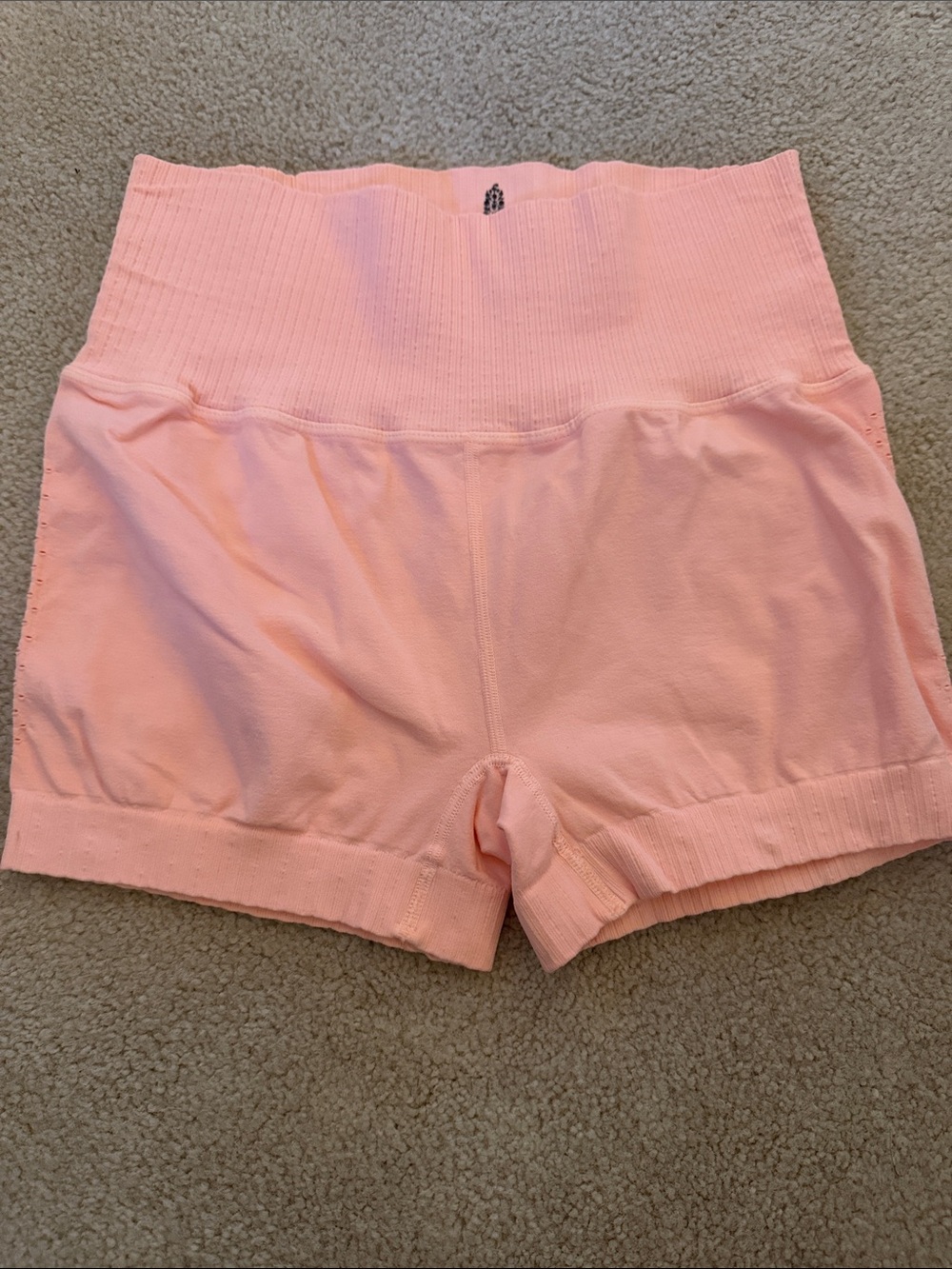 FP Movement by Free People High-Waist Peachy Pink Seamless Bike Shorts NWOT
